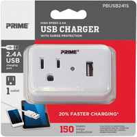 Prime&reg; USB Charger with Surge Protector NRZ Safety Inc.