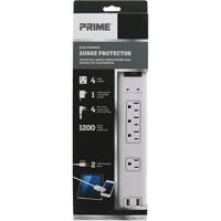 USB Charging Surge Protectors, 4 Outlets, 1200 J, 1875 W, 4' Cord NRZ Safety Inc.