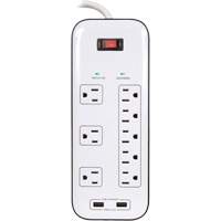 USB Charging Surge Protectors, 8 Outlets, 2400 J, 1875 W, 6' Cord NRZ Safety Inc.