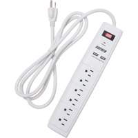 Limiteur de surtension avec chargeur USB, 6 Prises, 1200 J, 1875 W, Cordon 6' NRZ Safety Inc.